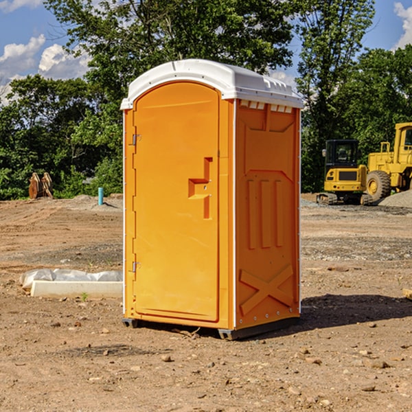 how often are the porta potties cleaned and serviced during a rental period in Peters California